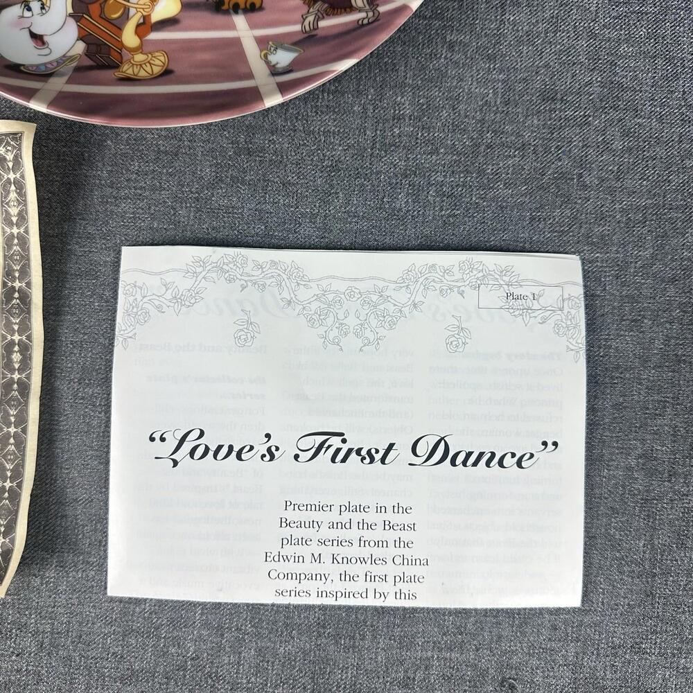 Walt Disney Beauty‎ & The Beast “Love’s First Dance” Collectors Plate by Knowles - Picture 3 of 4
